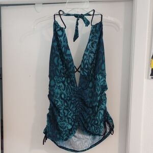 Blue Snake Print Bikini